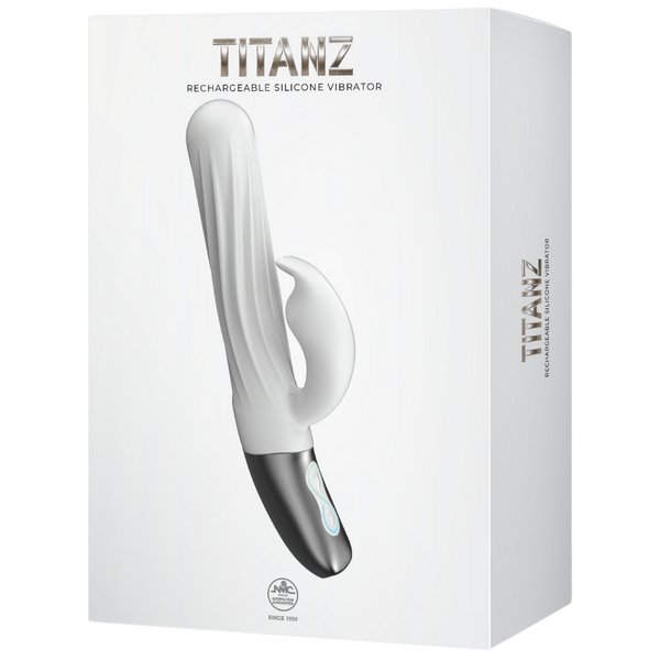 Excellent Power Titanz Thrusting Rabbit Rechargeable Silicone Vibrator (White)