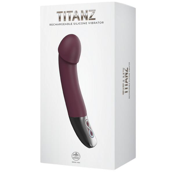 NMC Titanz Rechargeable Silicone Bendable Shaft Vibrator Rubine Red