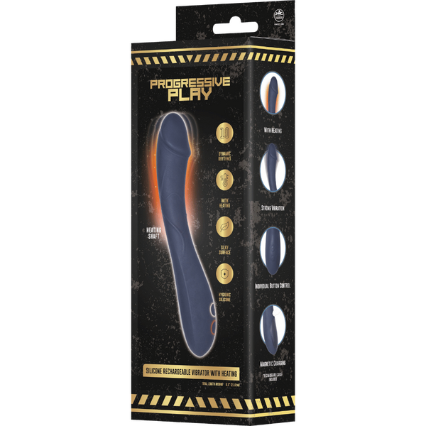 Excellent Power | Silicone Rechargeable Vibrator With Heating (Black)