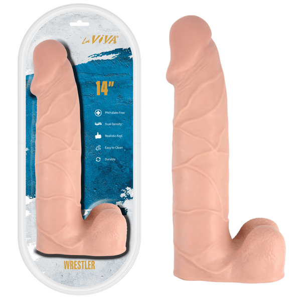 La Viva Aussie Dongs Wrestler 14" Dildo Flesh