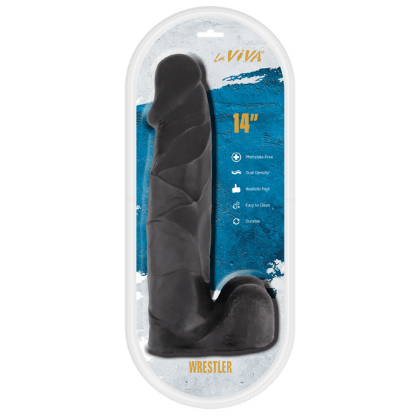La Viva Aussie Dongs Wrestler 14" Dildo Black