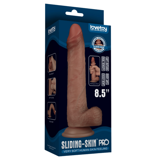 Lovetoy Sliding Skin Pro Dual Layer Silicone Dong Dildo 8.5"