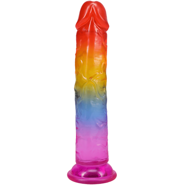Doc Johnson Crystal Jellies 7" Classic Dong Rainbow