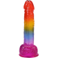 Doc Johnson Crystal Jellies 8.5" Realistic Cock With Balls Rainbow
