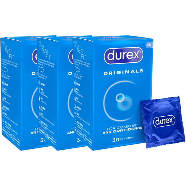 Durex Original Regular Condoms 30's (3 X 30's Tray)