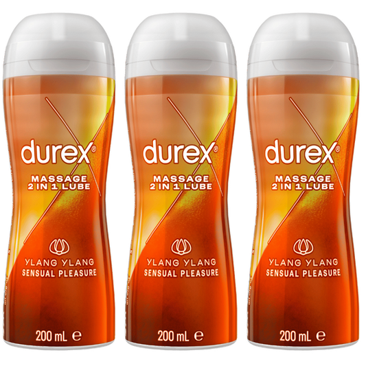 Durex 2in1 Sensual Massage Gel Lube Ylang Ylang (3 X 200ml Tray)