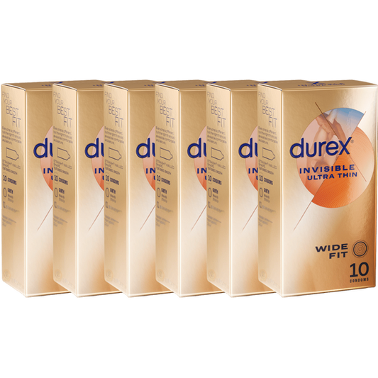 Durex Invisible - Wide Fit Condoms 10's (6 X 10's Tray)