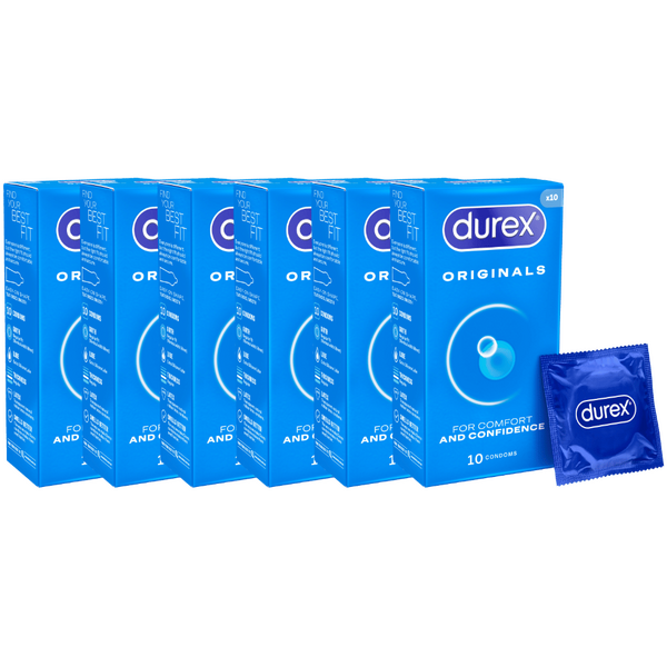 Durex Originals Latex Condoms 10's (6 X 10's Tray)