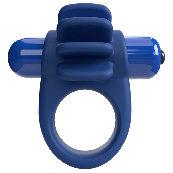 ScreamingO 4T High Pitch Treble Skooch Vibrating Cock Ring with Flexible Fins - Blueberry