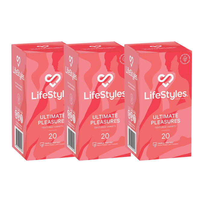 LifeStyles Ultimate Pleasures Condoms 20's (3 X 20's Tray)