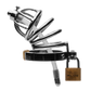 Master Series Stainless Steel Chastity Cage With Silicone Urethral Plug