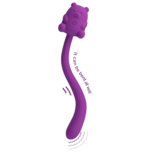 Pretty Love Cute Bear Flirting Stick Vibrator Purple