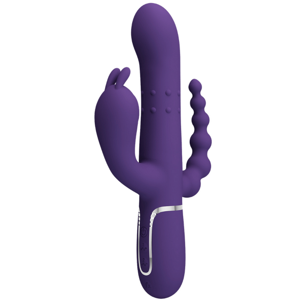 Pretty Love Cammy Triple Rabbit Vibrator Dark Purple