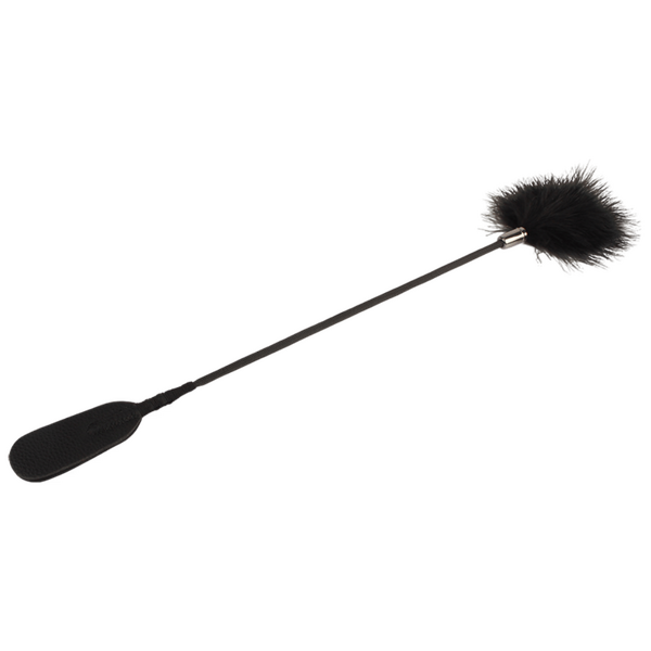 Chisa Noir Crop With Tickle Feathers (Black)