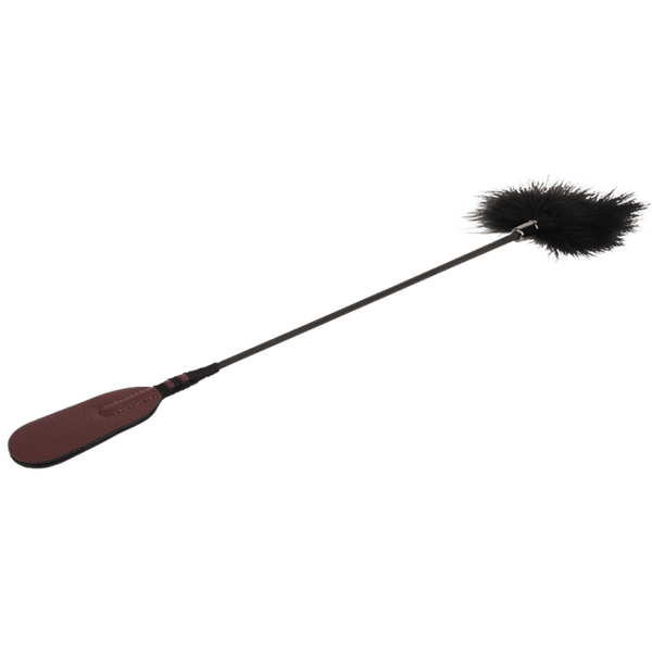 Chisa Noir Crop With Tickle Feathers (Burgundy)
