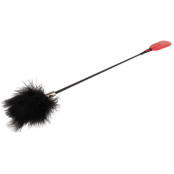 Chisa Noir Crop With Tickle Feathers (Red)