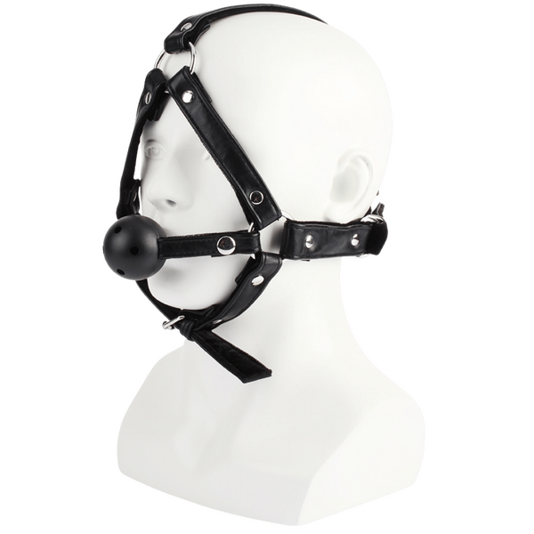 Chisa Noir Head Harness With Ball Gag