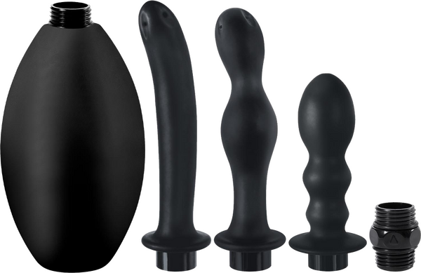 Excellent Power Anal Douche Set With Bulb Black