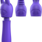 Excellent Power Tip Frenzy Vibrating Wand with 3 Interchangeable Trips Purple