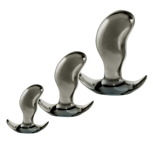Excellent Power Black Axinite - 3 In 1 Anal Plug Kit Set (Smoke)