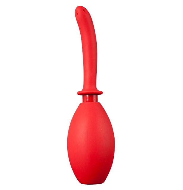 Excellent Power Freshen Pump 5"/13cm Douche with Silicone Ball Pump Red