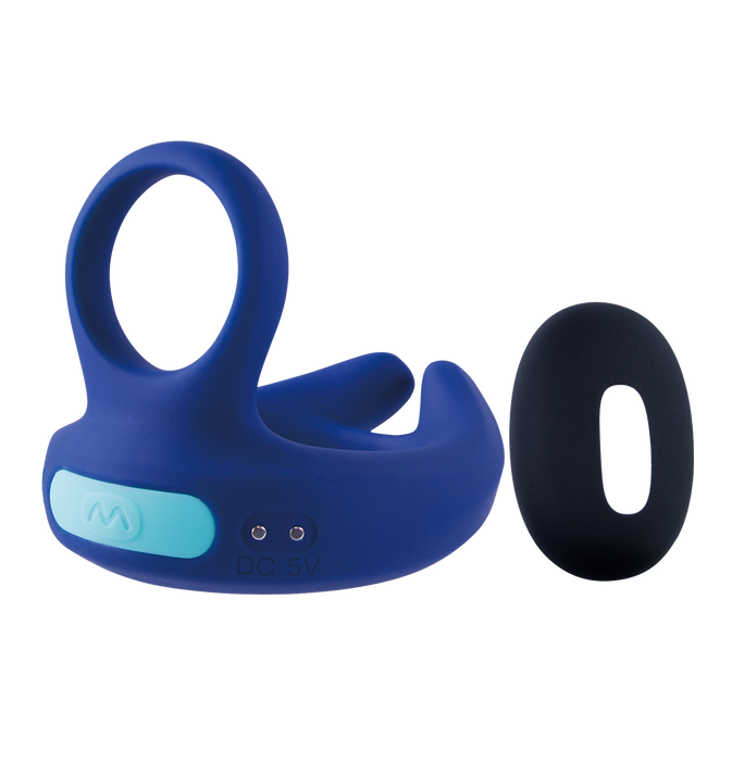 Excellent Power Giga Booster - Dual Motor Cock Ornament With Scrotal Stimulator (Blue)