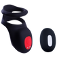 Excellent Power Giga Booster - Cock & Scrotal Ornament With Clit Stimulator (Black)