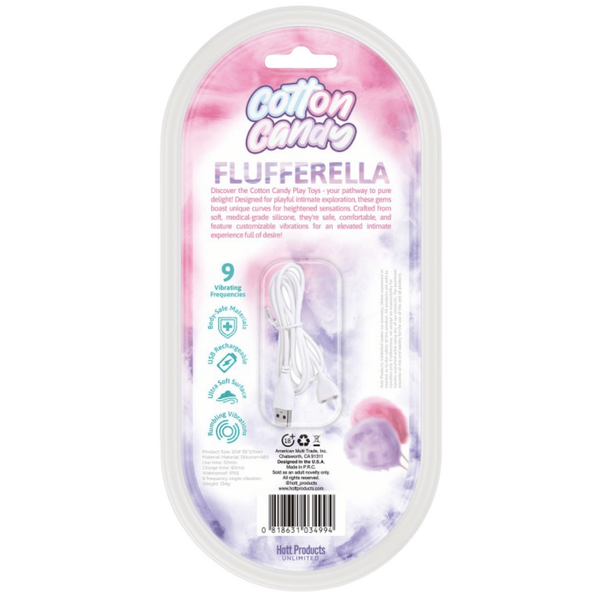 Hott Products | Cotton Candy - Flufferella 8" Vibrator