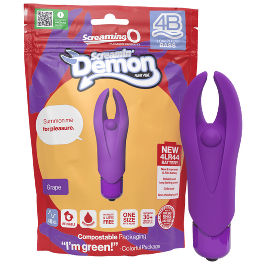 ScreamingO 4B Demon Mini Clitoral Vibe Vibrator - Grape