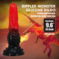 Power Monsters Fire Dragon 9.6" Rippled Monster Silicone Fantasy Dildo