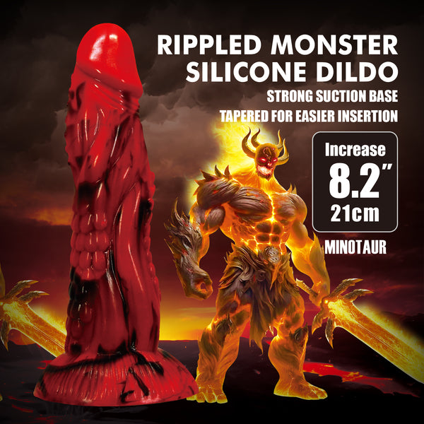 Power Monsters Minotaur 8.2" Rippled Monster Silicone Fantasy Dildo