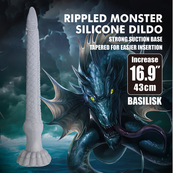 Power Monsters Basilisk 16.9" Rippled Monster Silicone Fantasy Dildo