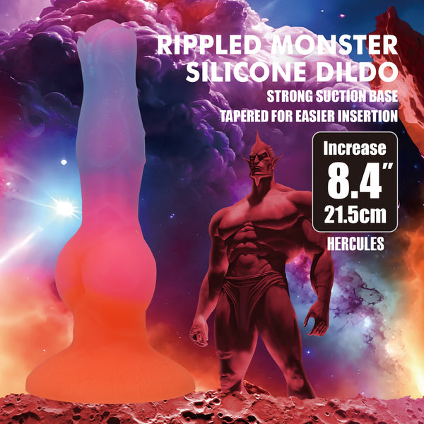 Power Monsters Hercules 8.4" Rippled Monster Silicone Fantasy Dildo