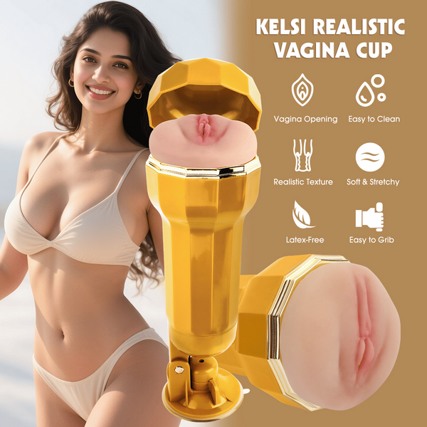 Chisa MX Kelsi Realistic Vagina Vibrating Cup Masturbator