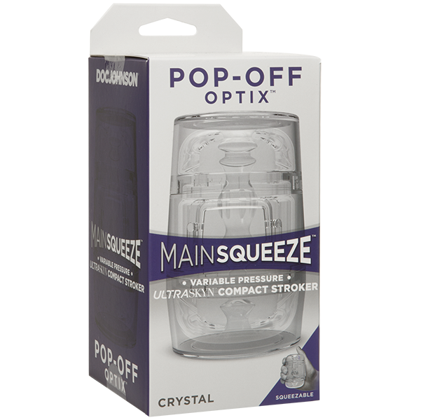 Doc Johnson Main Squeeze - Pop-off Optix ULTRASKYN Masturbator Clear