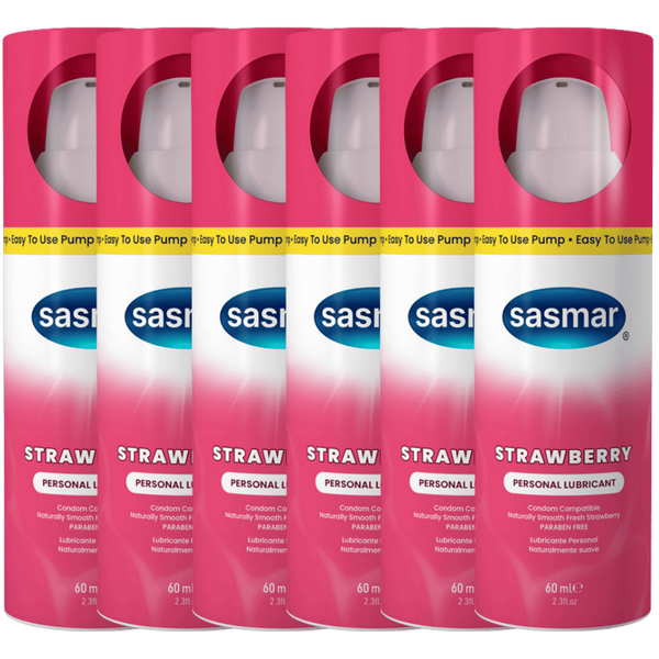 Sasmar Strawberry Flavor Personal Water Based Lubricant (6 X 60ml Tray)