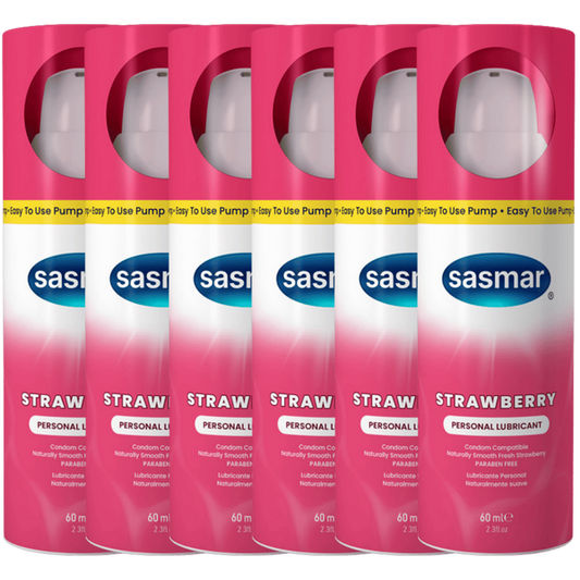 Sasmar Strawberry Flavor Personal Water Based Lubricant (6 X 60ml Tray)
