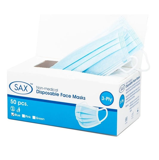 Sax Disposable Face Mask (Blue) (50 X Pack)