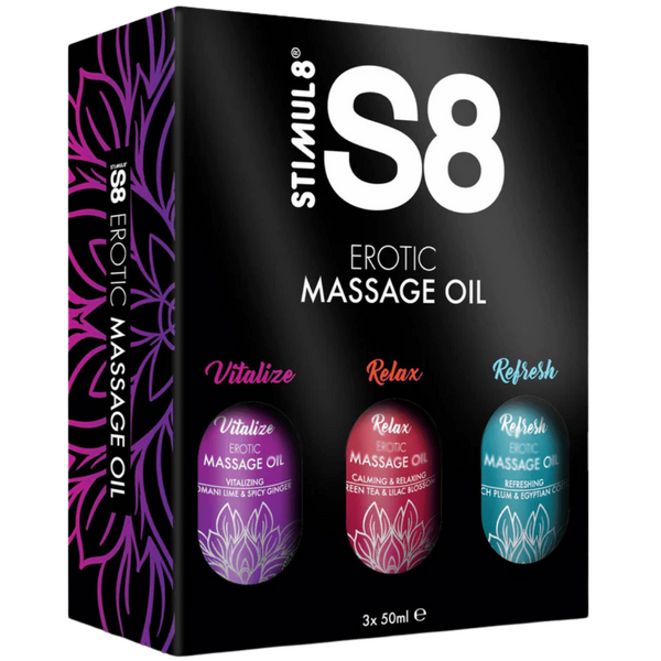Stimul8 S8 Massage Oil Box (3 X 50ml)