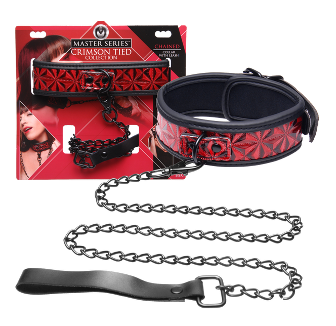 Master Series Crimson Tied Collar With Leash