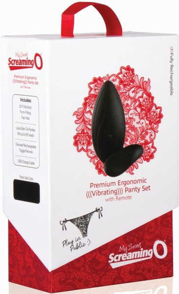 ScreamingO Premium Ergonomic Remote Panty Vibe Set Black