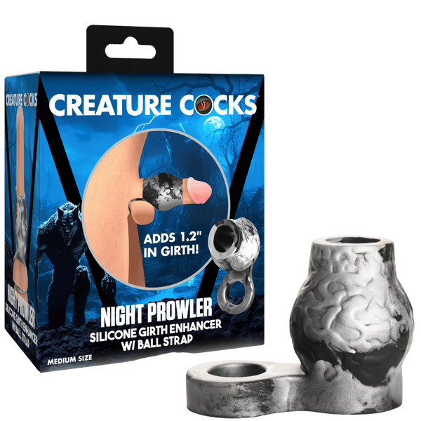 Creature Cocks Night Prowler Silicone Penis Sleeve + Ball Stretcher (Medium Size)