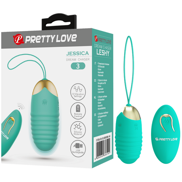 Pretty Love Dream Chaser Jessica Vibrating Egg w Remote (Seafoam)