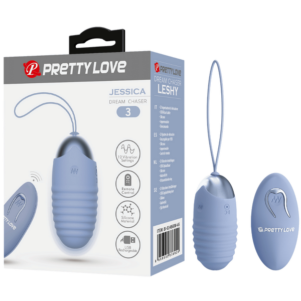 Pretty Love Dream Chaser Jessica Vibrating Egg w Remote (Blue)