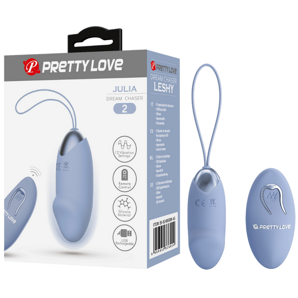 Pretty Love Dream Chaser Julia Vibrating Egg w Remote (Blue)
