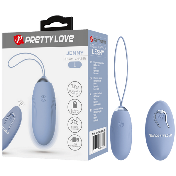 Pretty Love Dream Chaser Jenny Vibrating Egg w Remote (Blue)