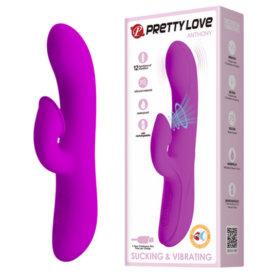 Pretty Love Anthony Clit Suction Rabbit Vibrator (Purple)