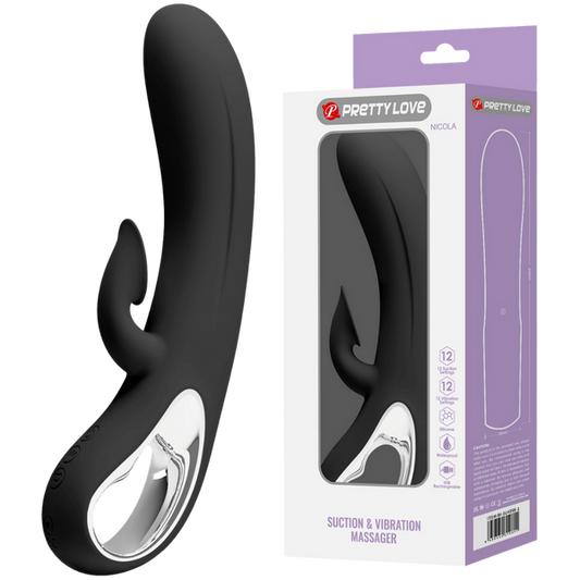 Pretty Love Nicola Suction Rabbit Vibrator Black
