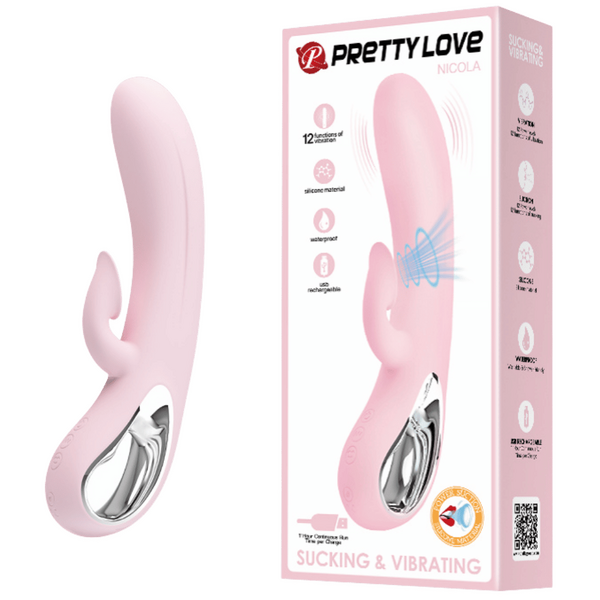 Pretty Love Nicola Clit Suction Rabbit Vibrator (Pink)