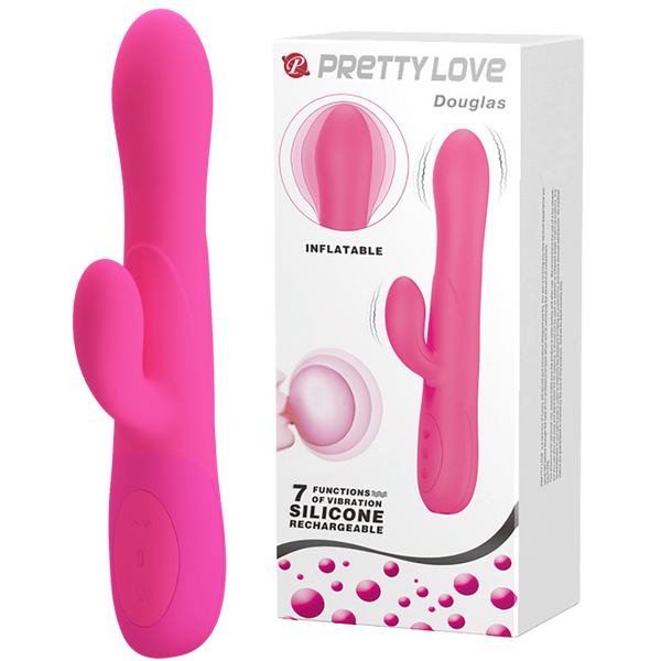 Pretty Love Douglas Inflatable Rabbit Vibrator Pink